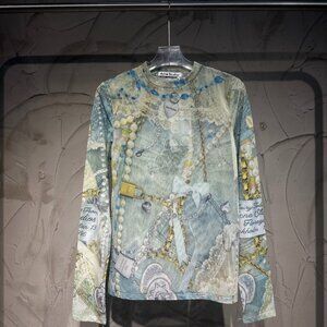 Acne Studios 3D Printed Lace Long-Sleeve Undershirt